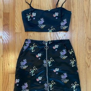 Mini skirt and crop top set